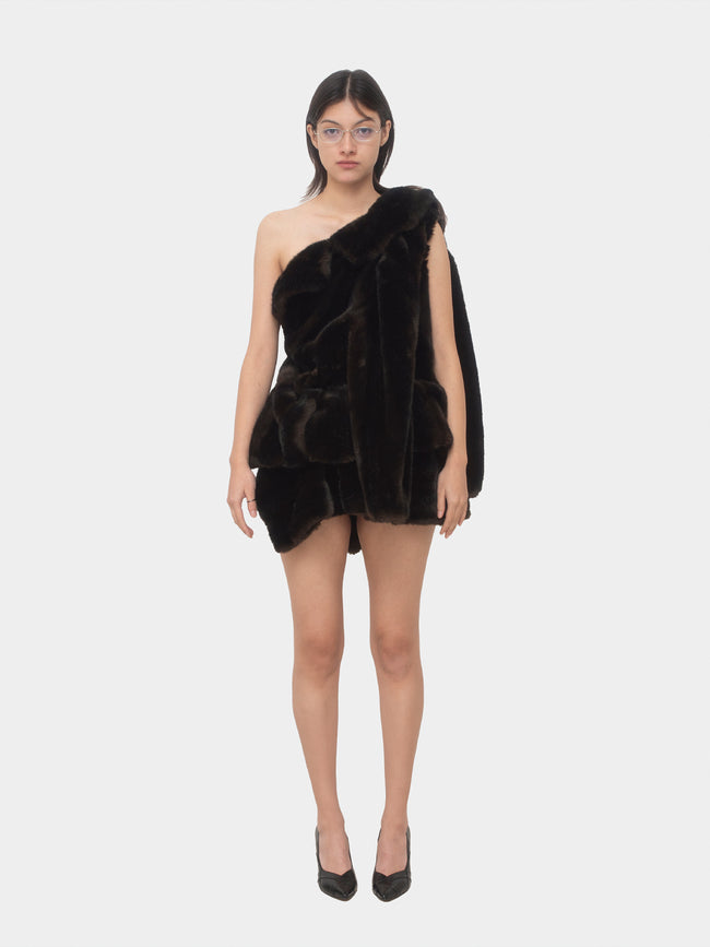 sonatas faux-mink dress