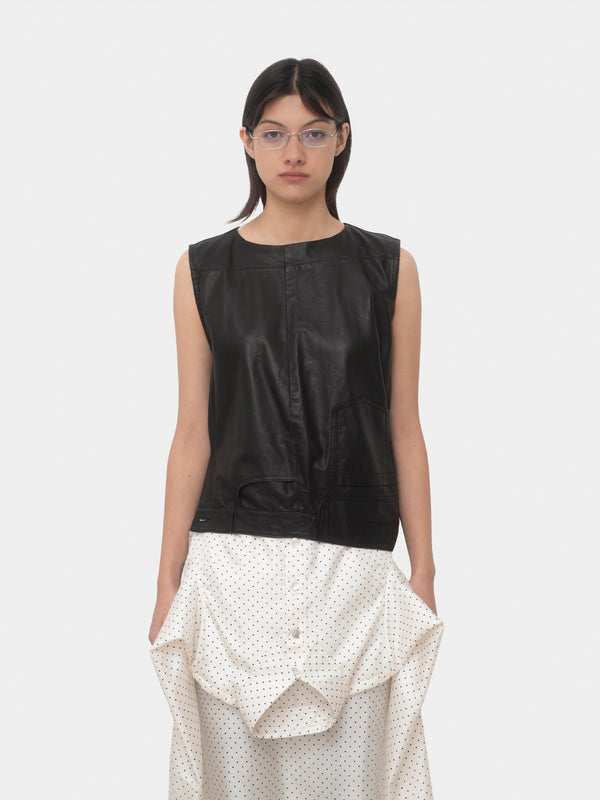 maria eugenia leather top